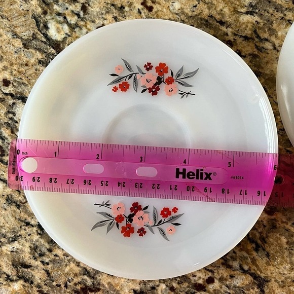 Vintage Fire King Milk Glass Primrose Saucers | Set of 5 - Picture 5 of 5